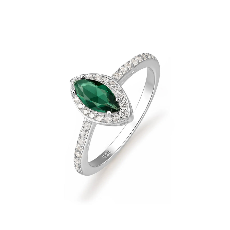 Sterling Silver Cubic Zirconia Emerald Ring – SR003C