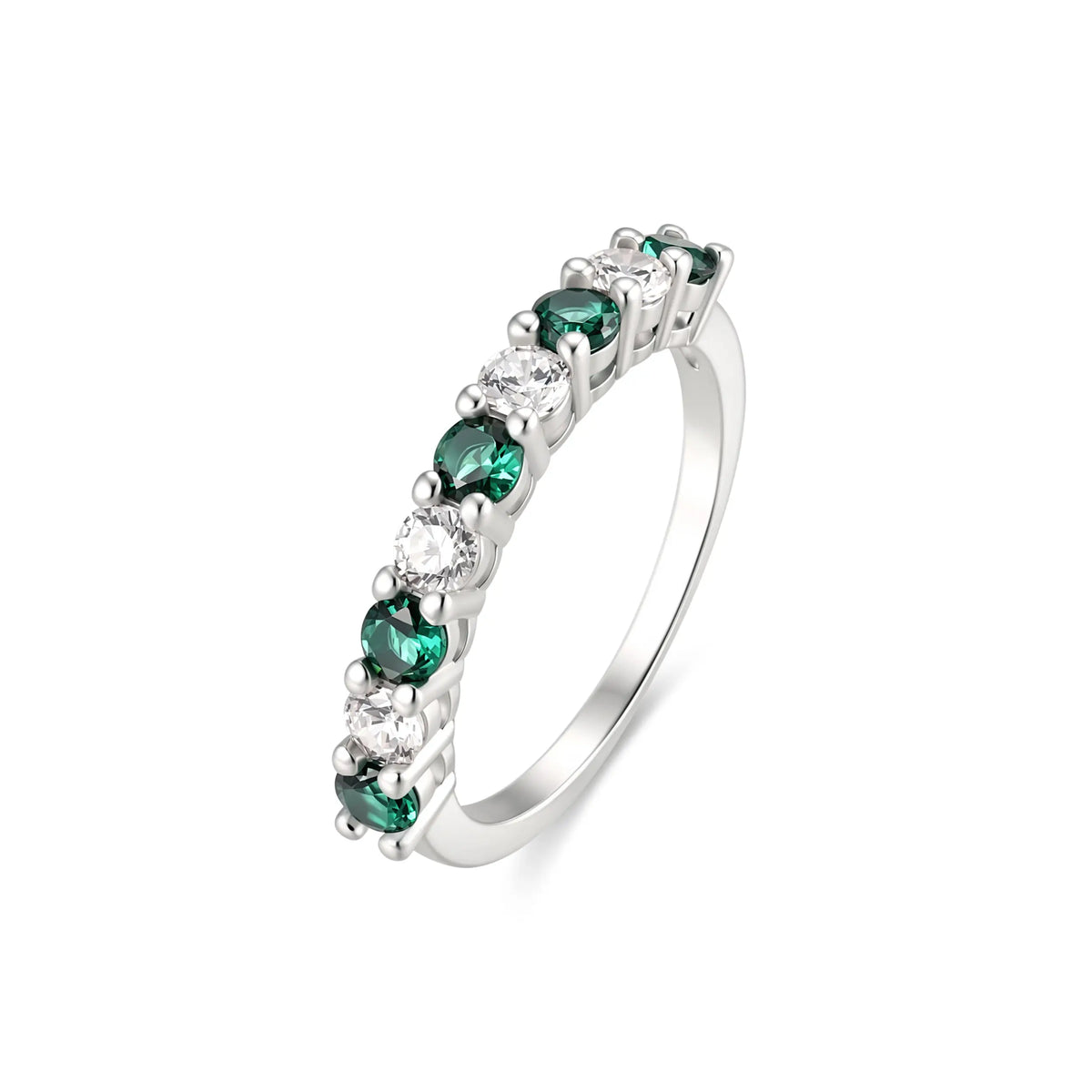 Sterling Silver Cubic Zirconia Emerald Ring – SR016D