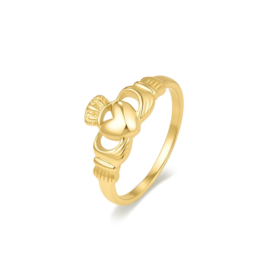 Sterling Silver Gold Plated Claddagh Ring
