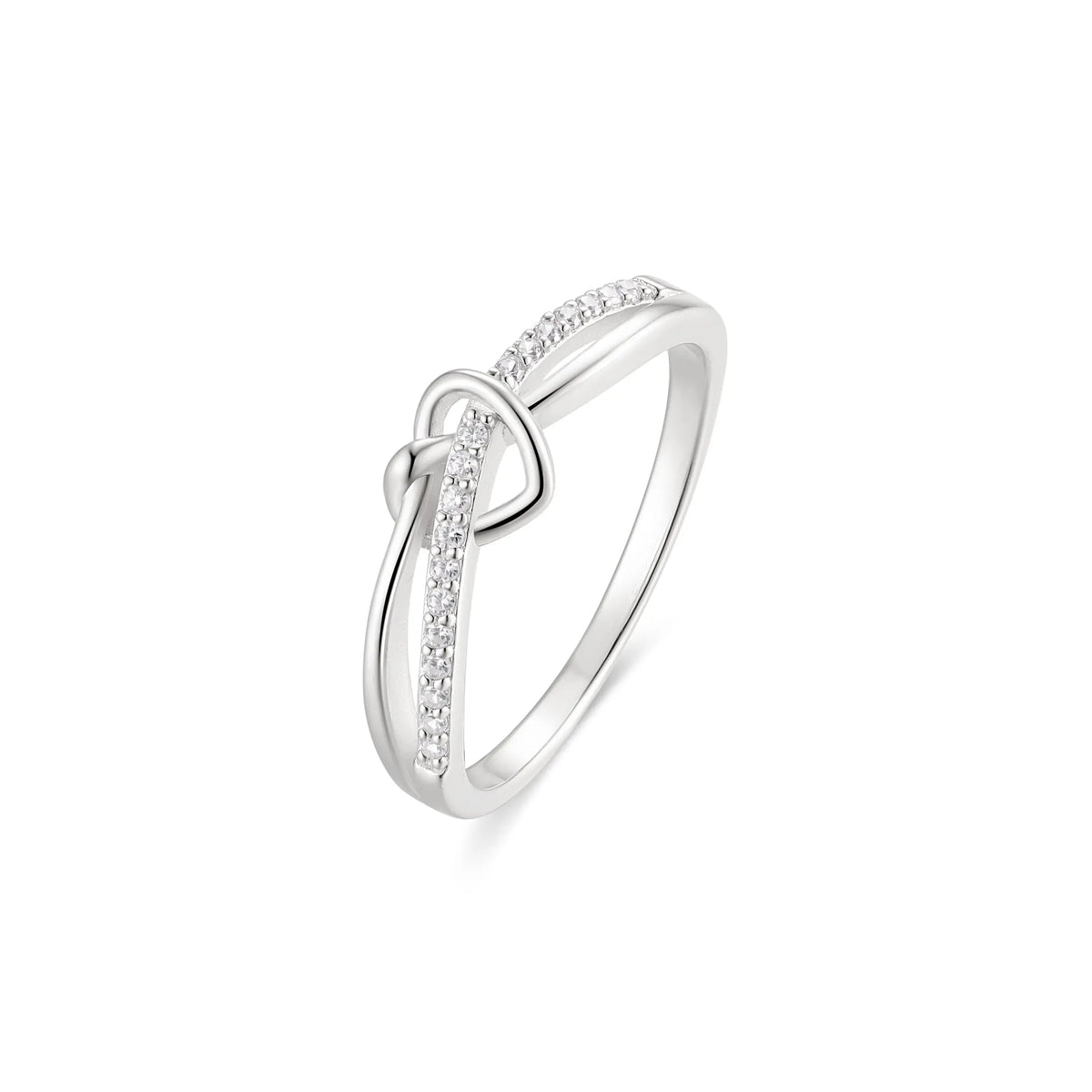 Sterling Silver Cubic Zirconia Heart Ring – SR023D