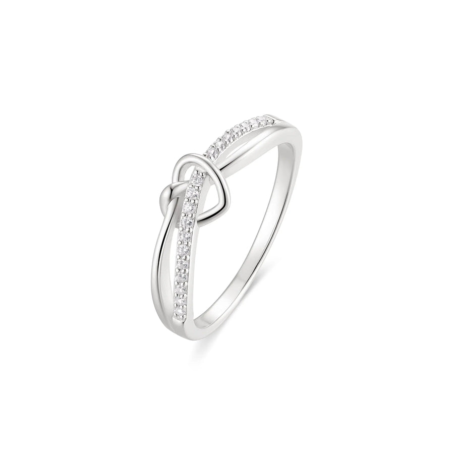 Sterling Silver Cubic Zirconia Heart Ring – SR023D