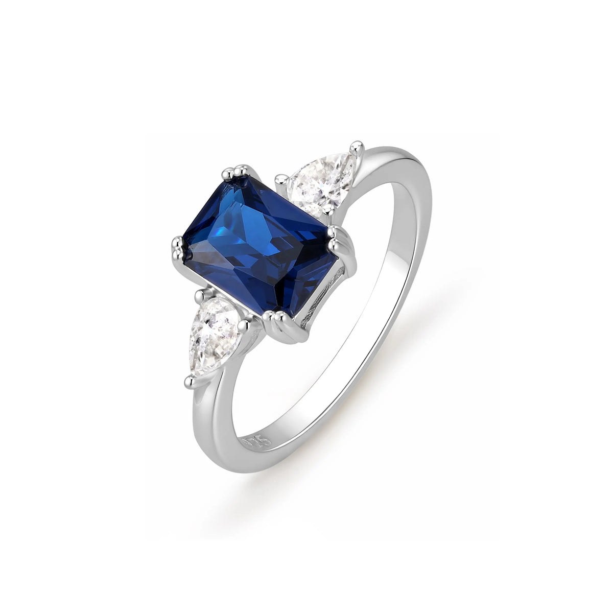 Sterling Silver Cubic Zirconia Sapphire Ring – SR029C
