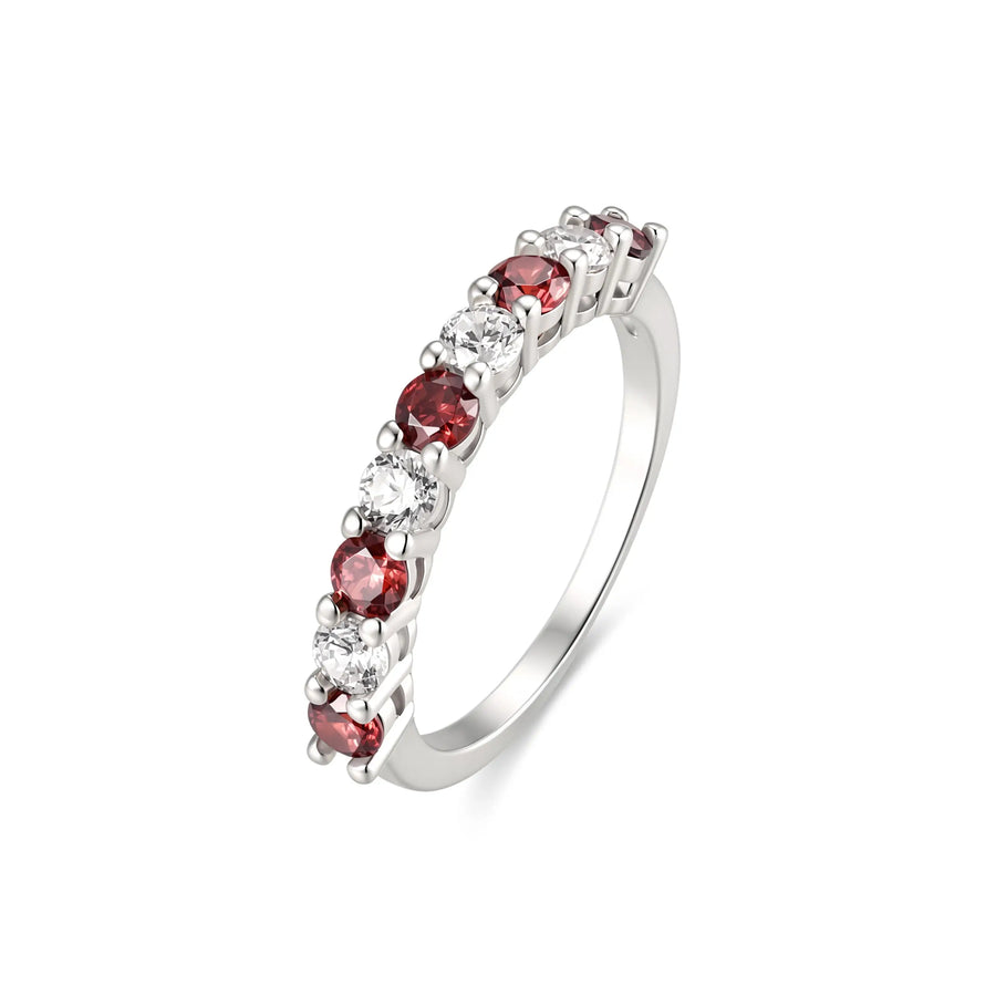 Sterling Silver Cubic Zirconia Garnet Ring – SR036C