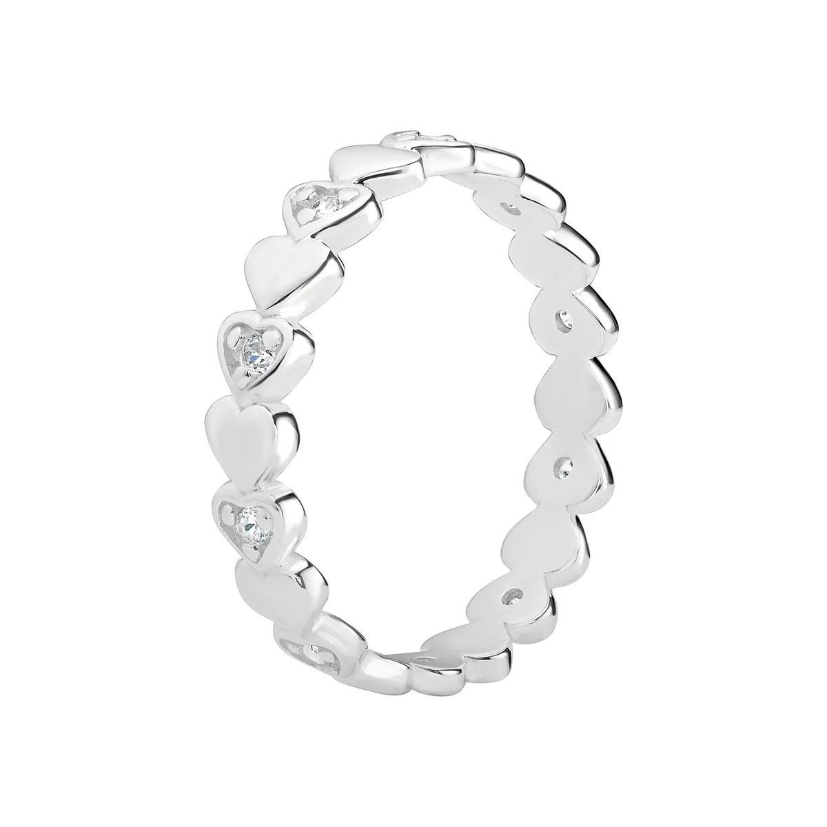 Sterling Silver Cubic Zirconia Heart Ring – SR038B
