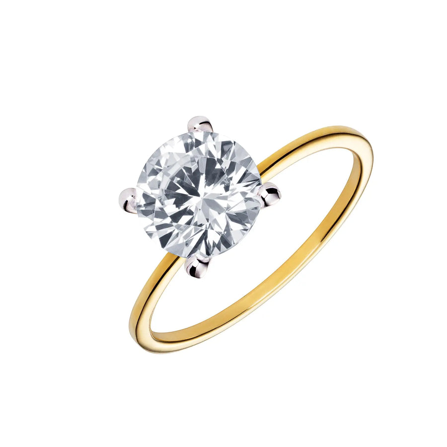 Sterling Silver Cubic Zirconia Gold Plated Ring – SR053B