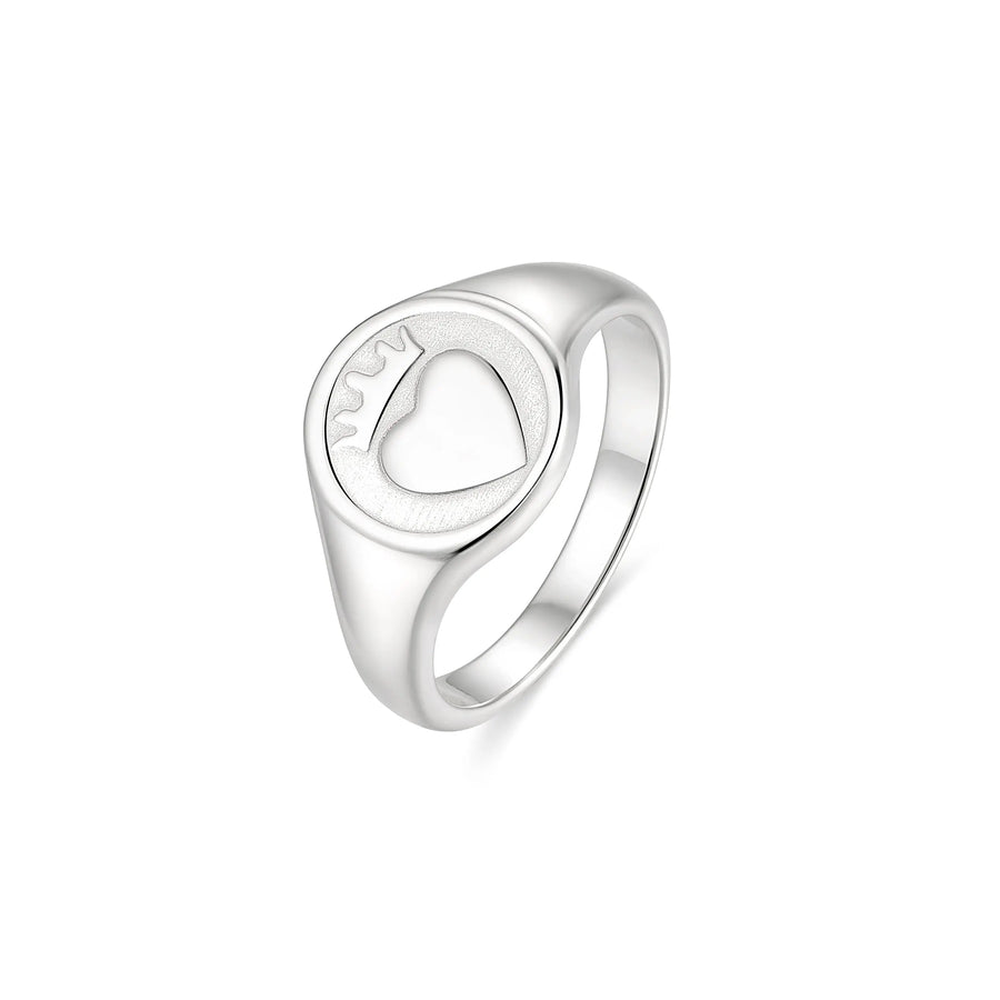 Sterling Silver Plain Claddagh Signet Ring