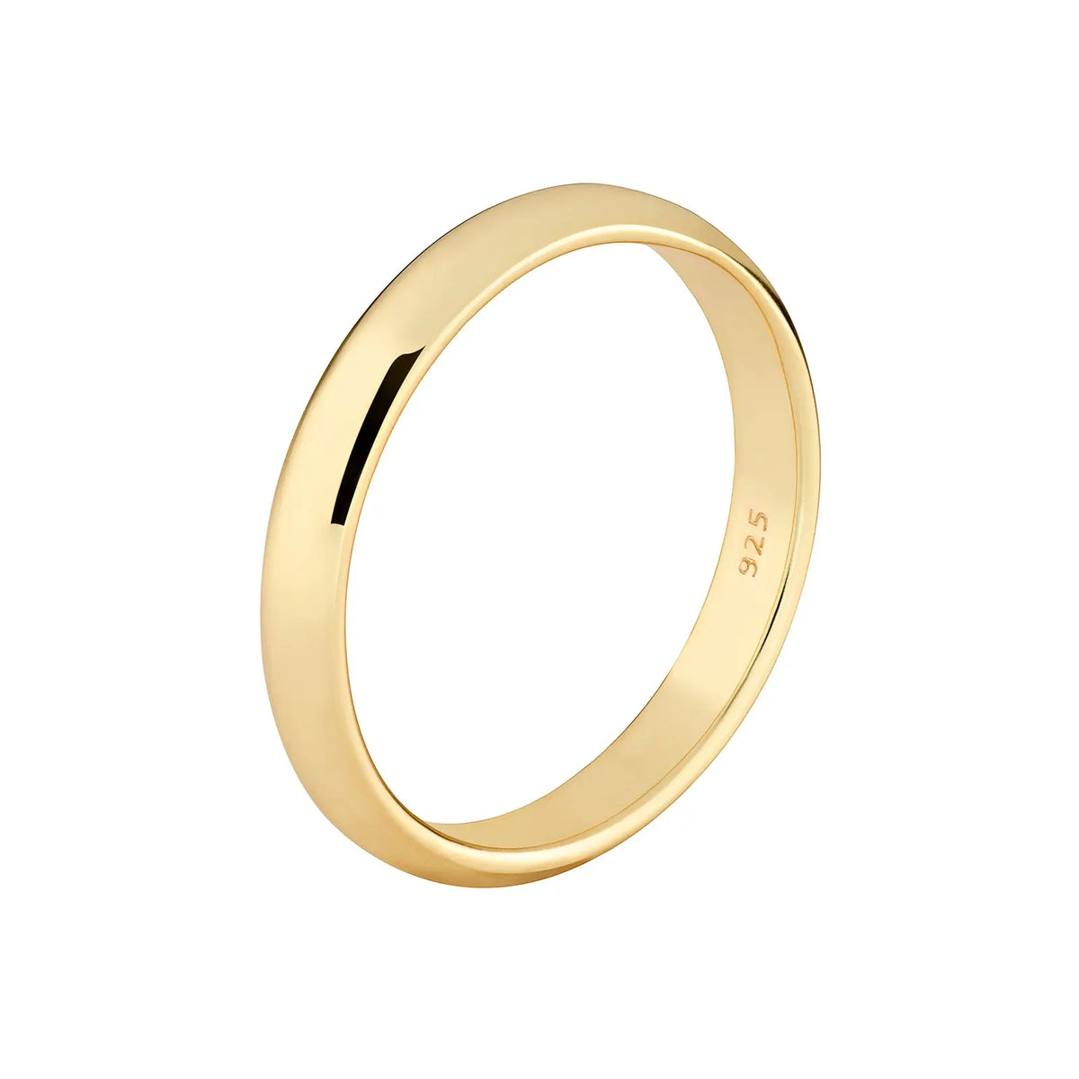Sterling Silver Gold Plated 3mm Wedding Ring