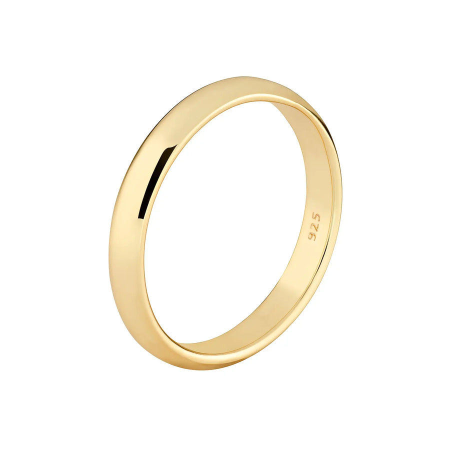 Sterling Silver Gold Plated 3mm Wedding Ring