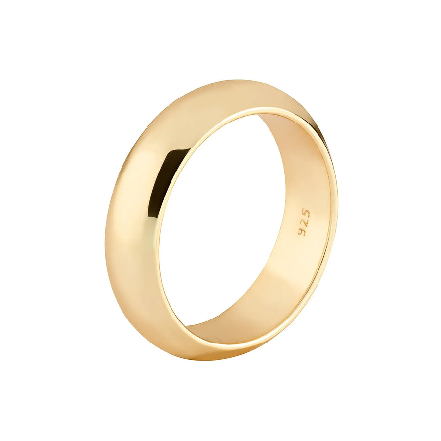 Sterling Silver Gold Plated 5mm Wedding Ring