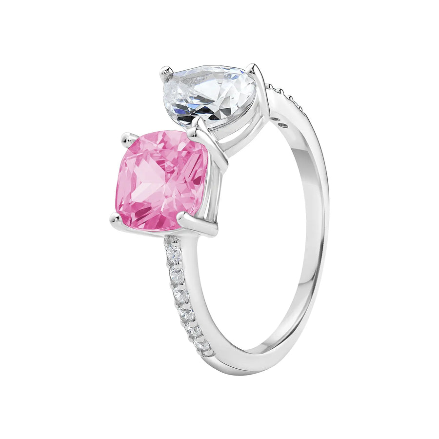 Sterling Silver Cubic Zirconia Pink Ring