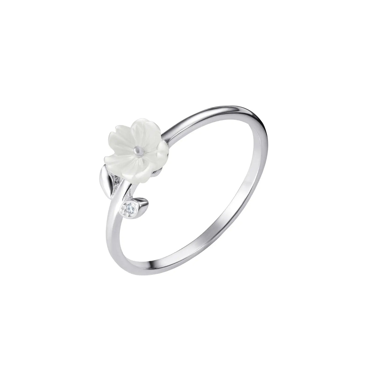 Sterling Silver Cubic Zirconia Flower Ring