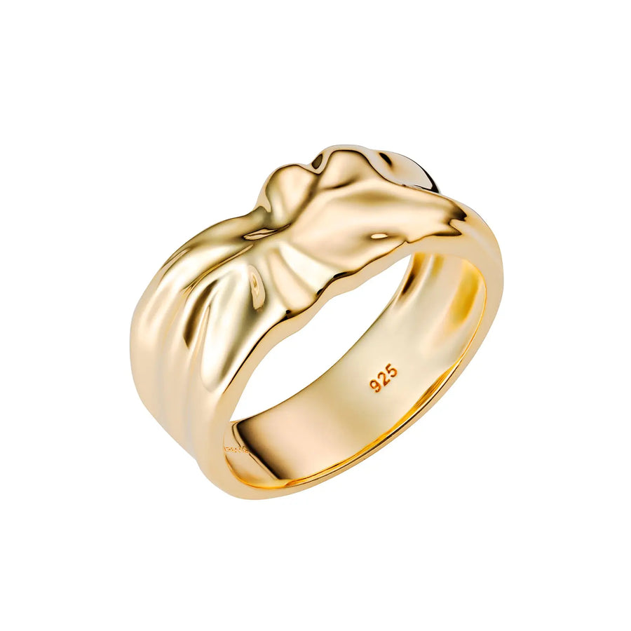 Sterling Silver Gold Plated Fancy Style Ring