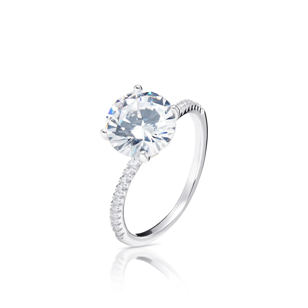 Sterling Silver Classic Cubic Zirconia Ring – SR200B