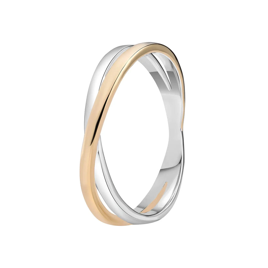 Sterling Silver Gold Plated Double Twist Ring