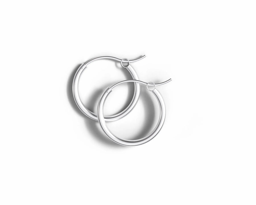 Sterling Silver 20mm Hinged Hoop Earrings